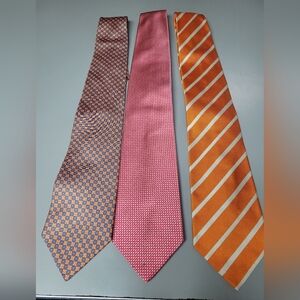 Paul Fredrick Orange, Pink, and Blue Tie Trio